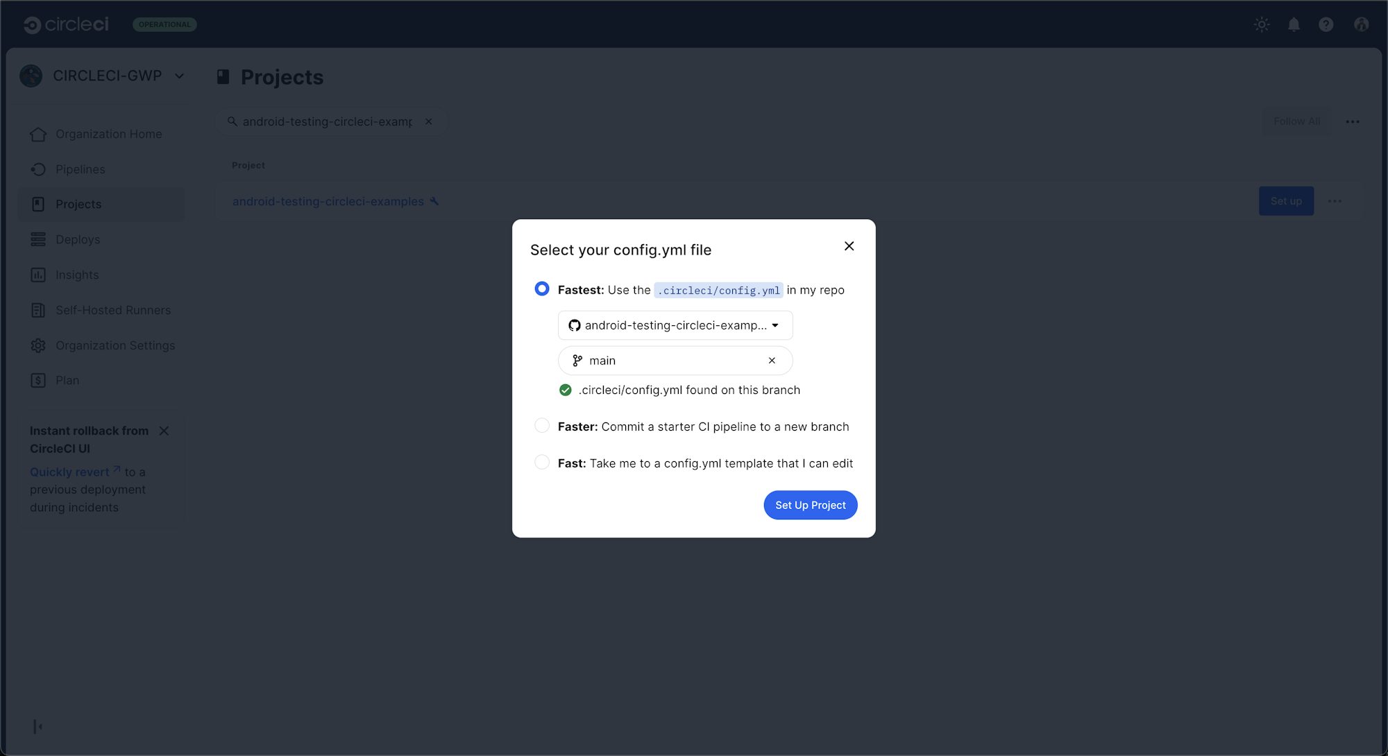 Configure project on CircleCI