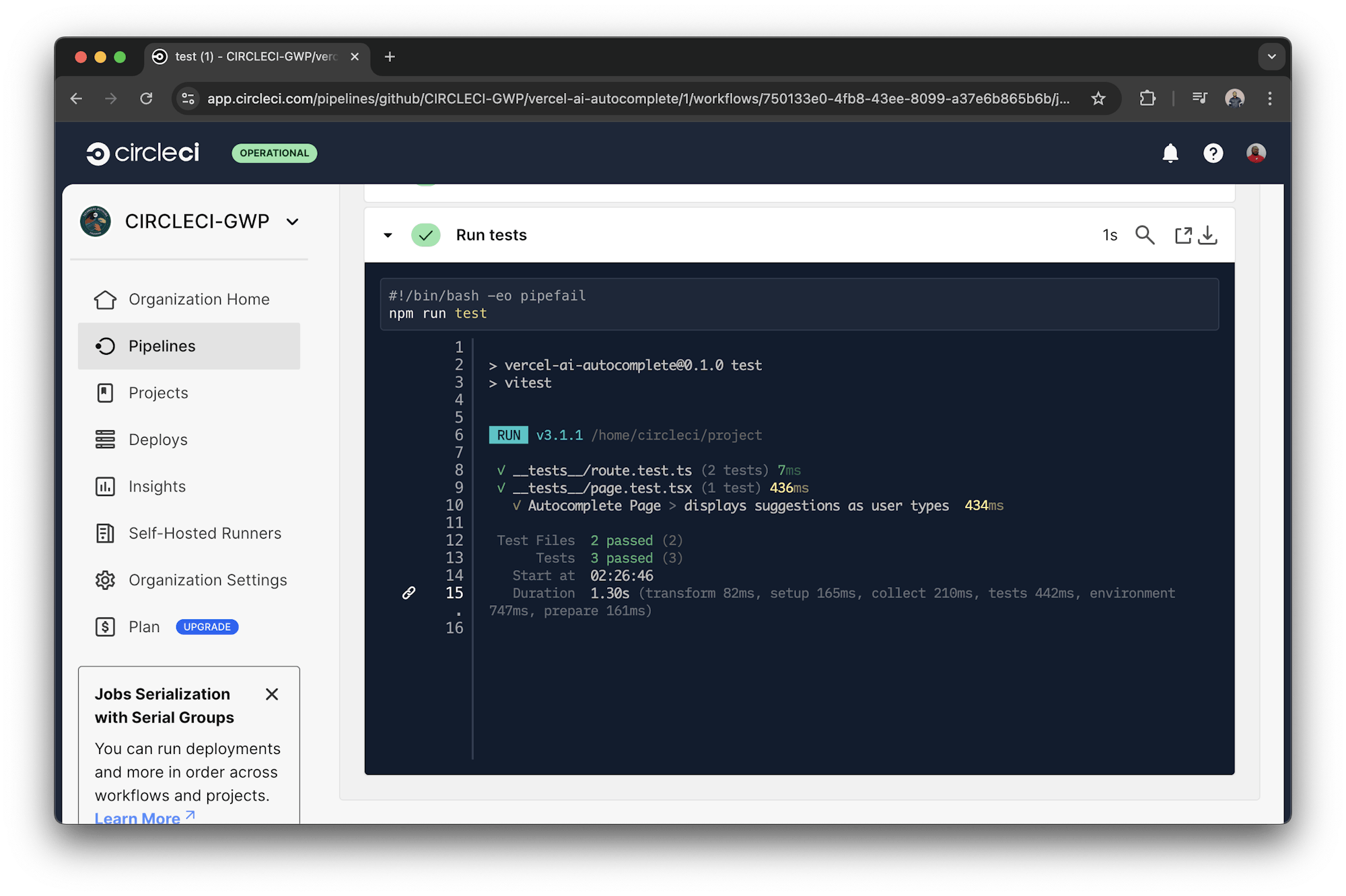 CircleCI pipeline successful