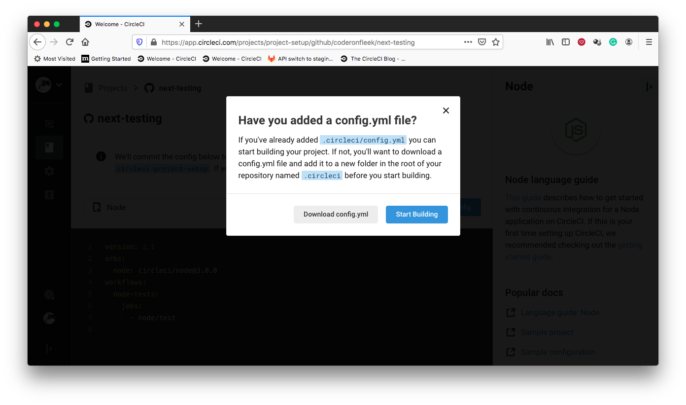 Build Prompt - CircleCI