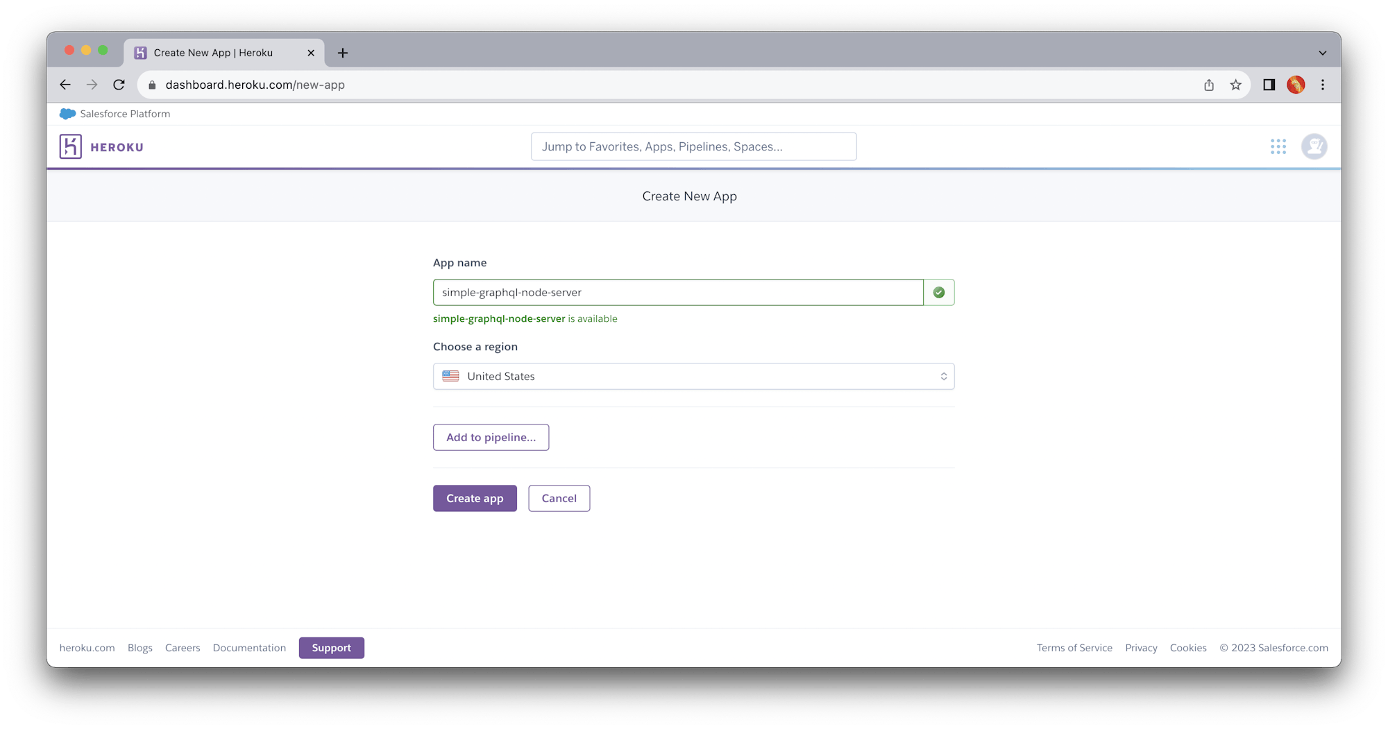 Create Heroku app