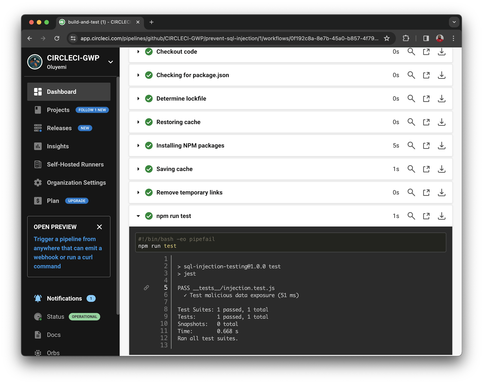 Build successful - CircleCI