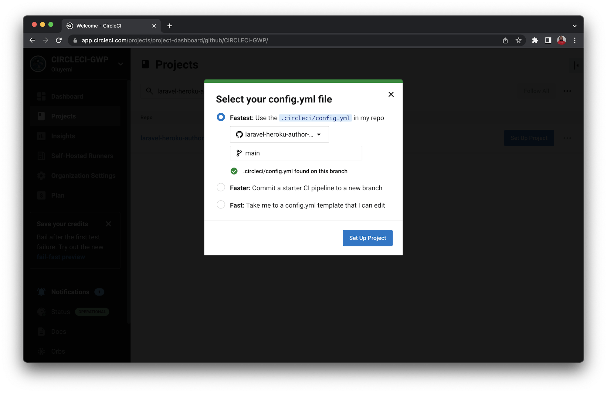 Select configuration file