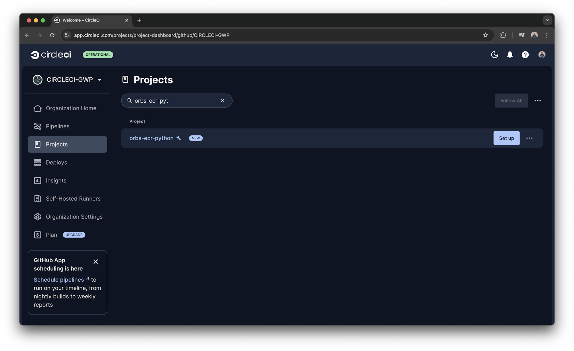 CircleCI project setup