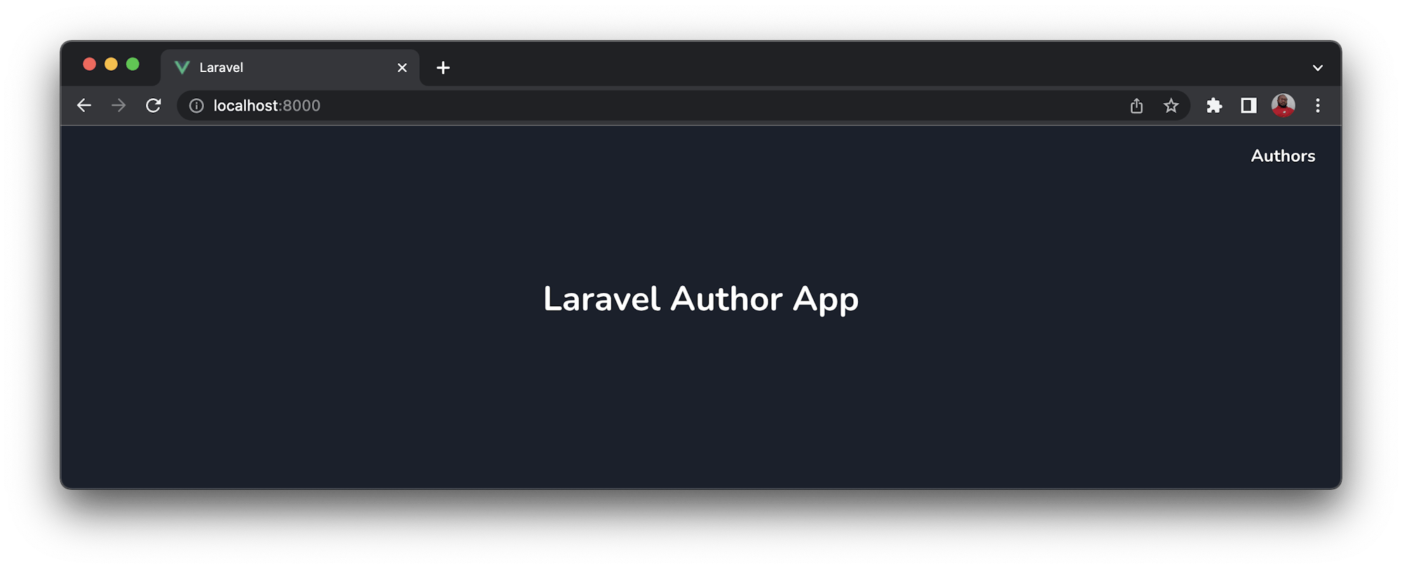 Application homepage