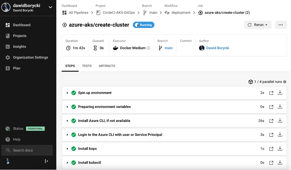 CircleCI pipeline details