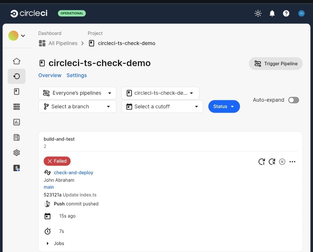 Type check failure blocking deployment in CircleCI