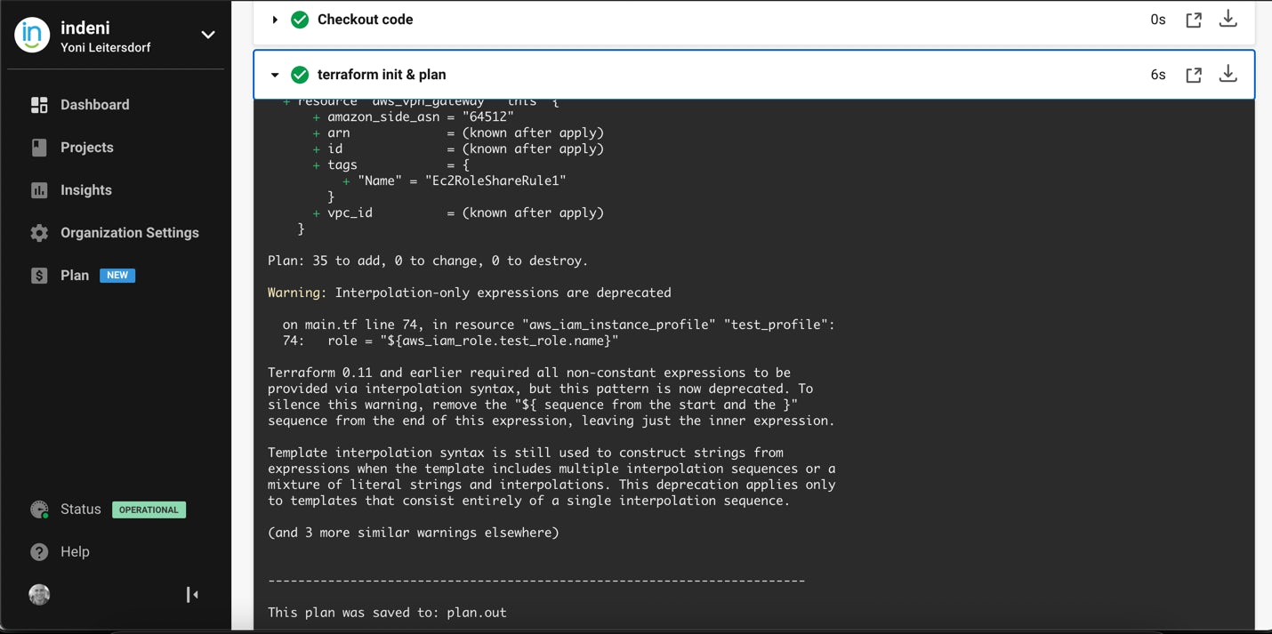 CircleCI Terraform init & plan