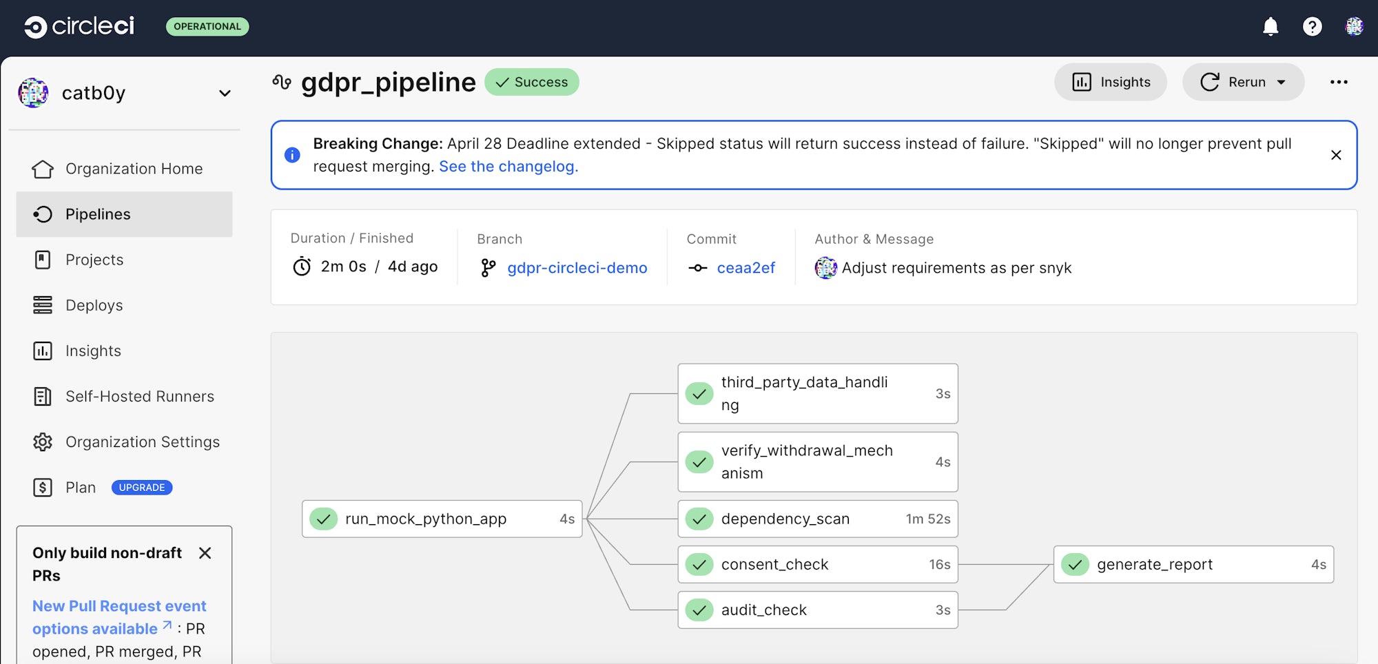 Automating GDPR compliance with CircleCI - additional checks