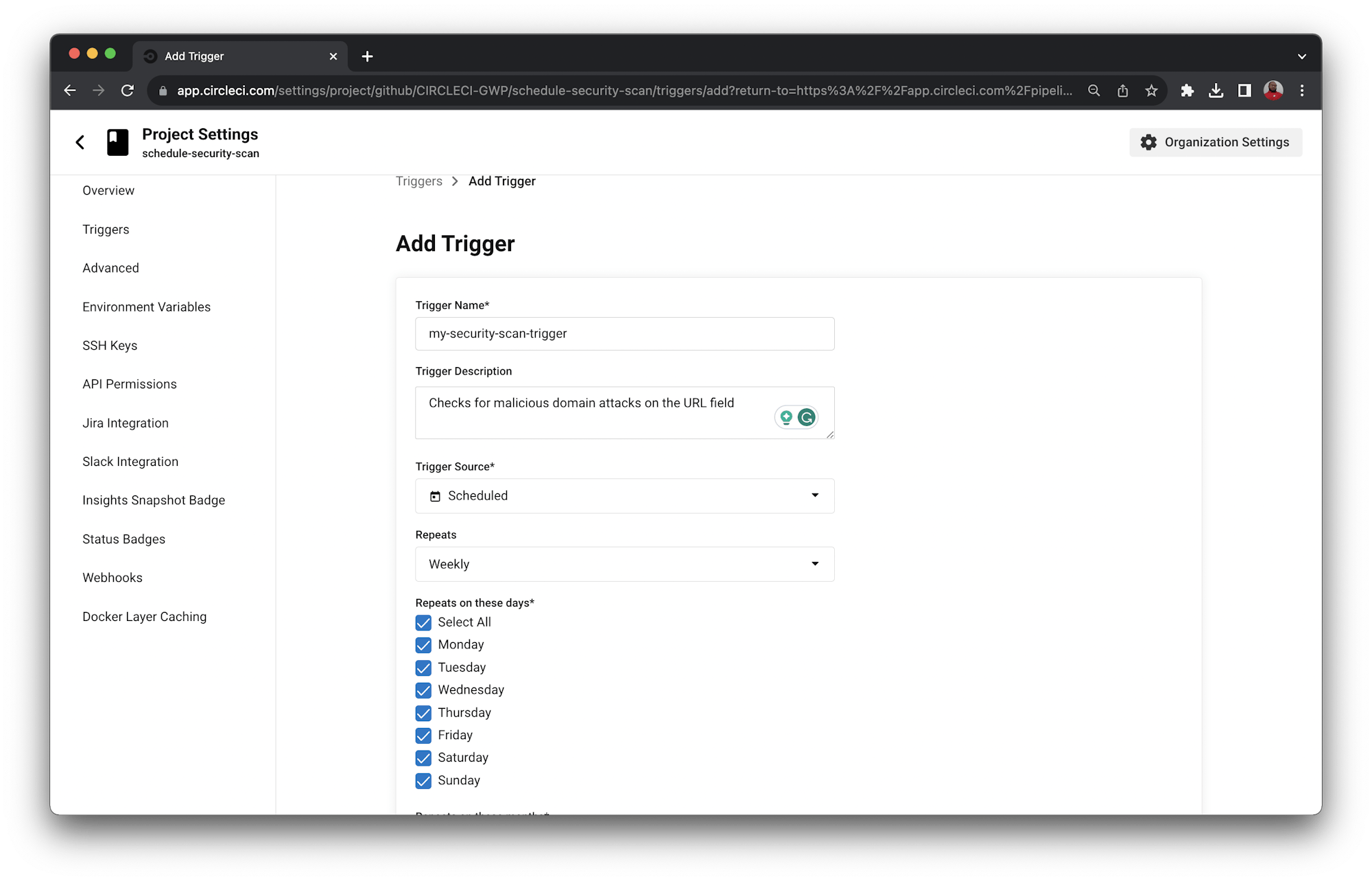 Add trigger - CircleCI