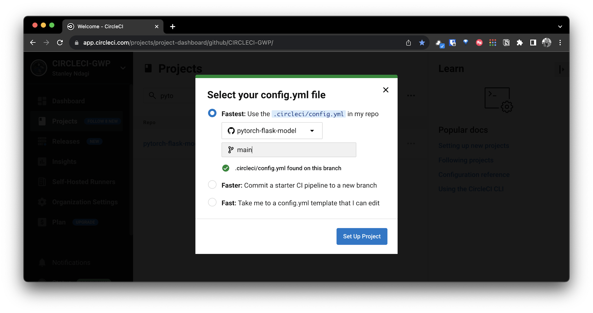 Project configuration