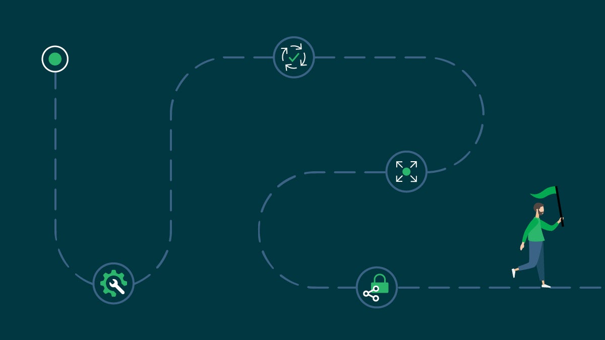 A DevOps professional follows a path using onboarding tools provided by CircleCI.