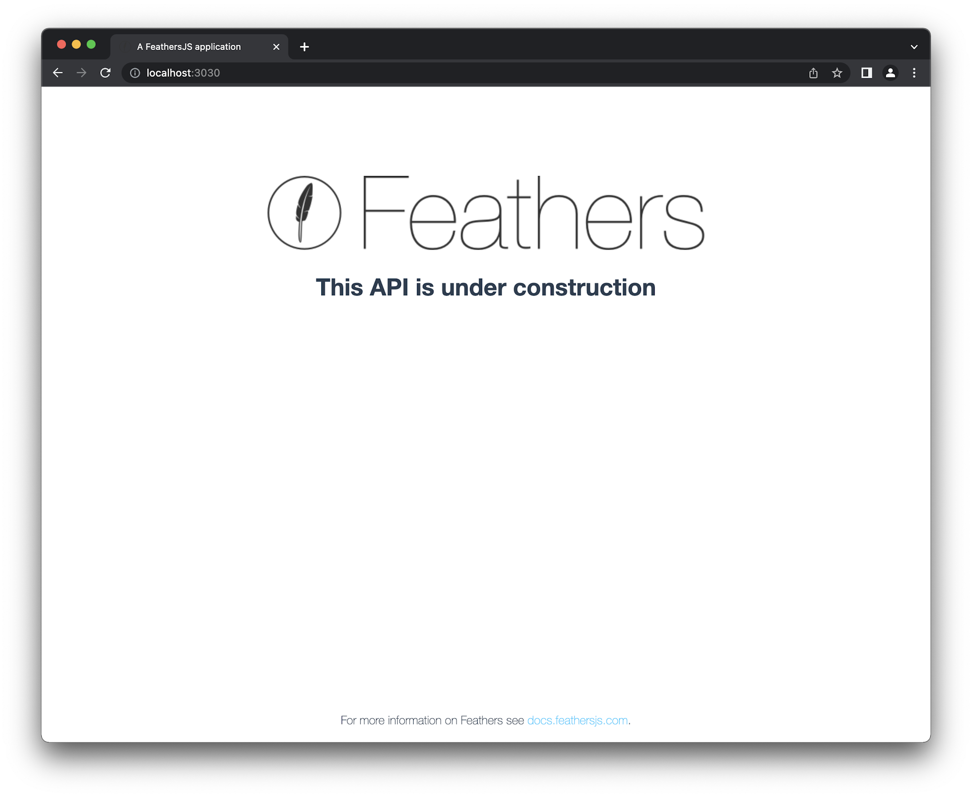 FeathersJS app homepage