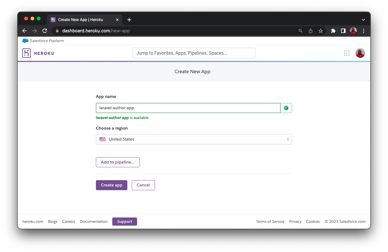 Create Heroku app