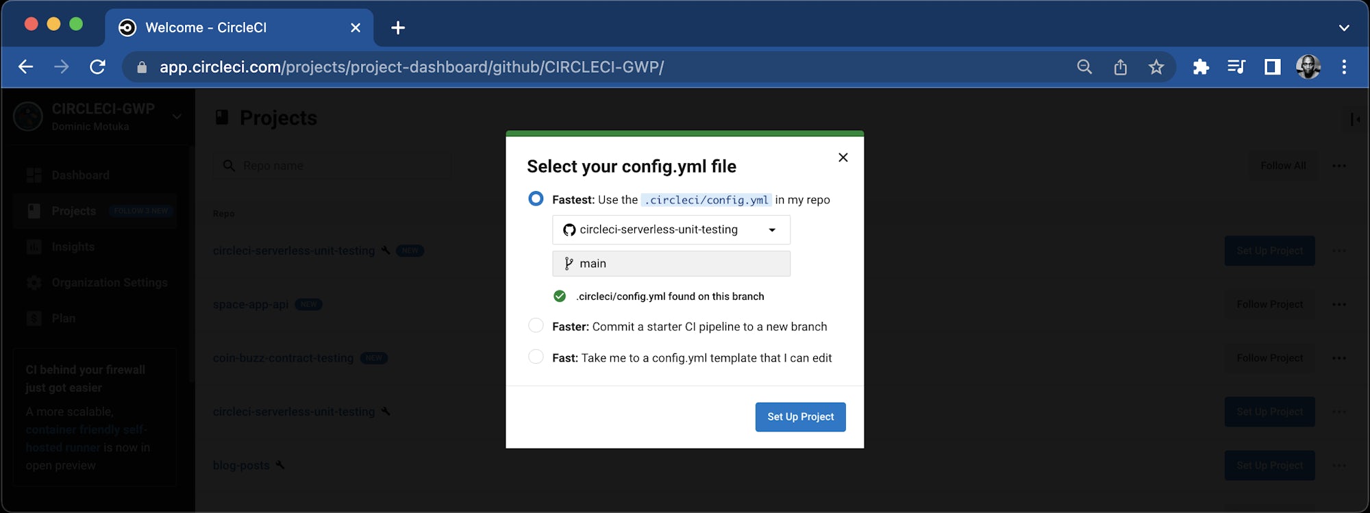 Circle CI project configuration