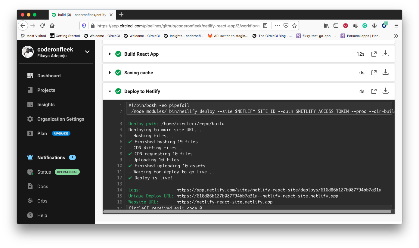 ビルドの詳細 - CircleCI