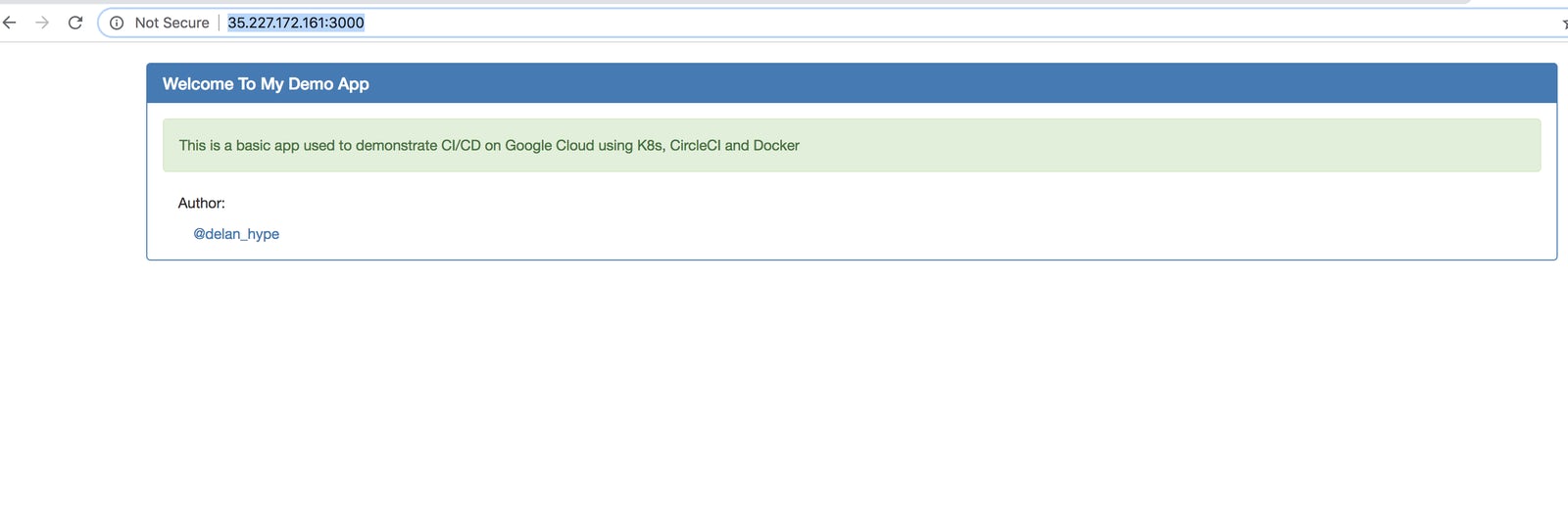 Deployed application