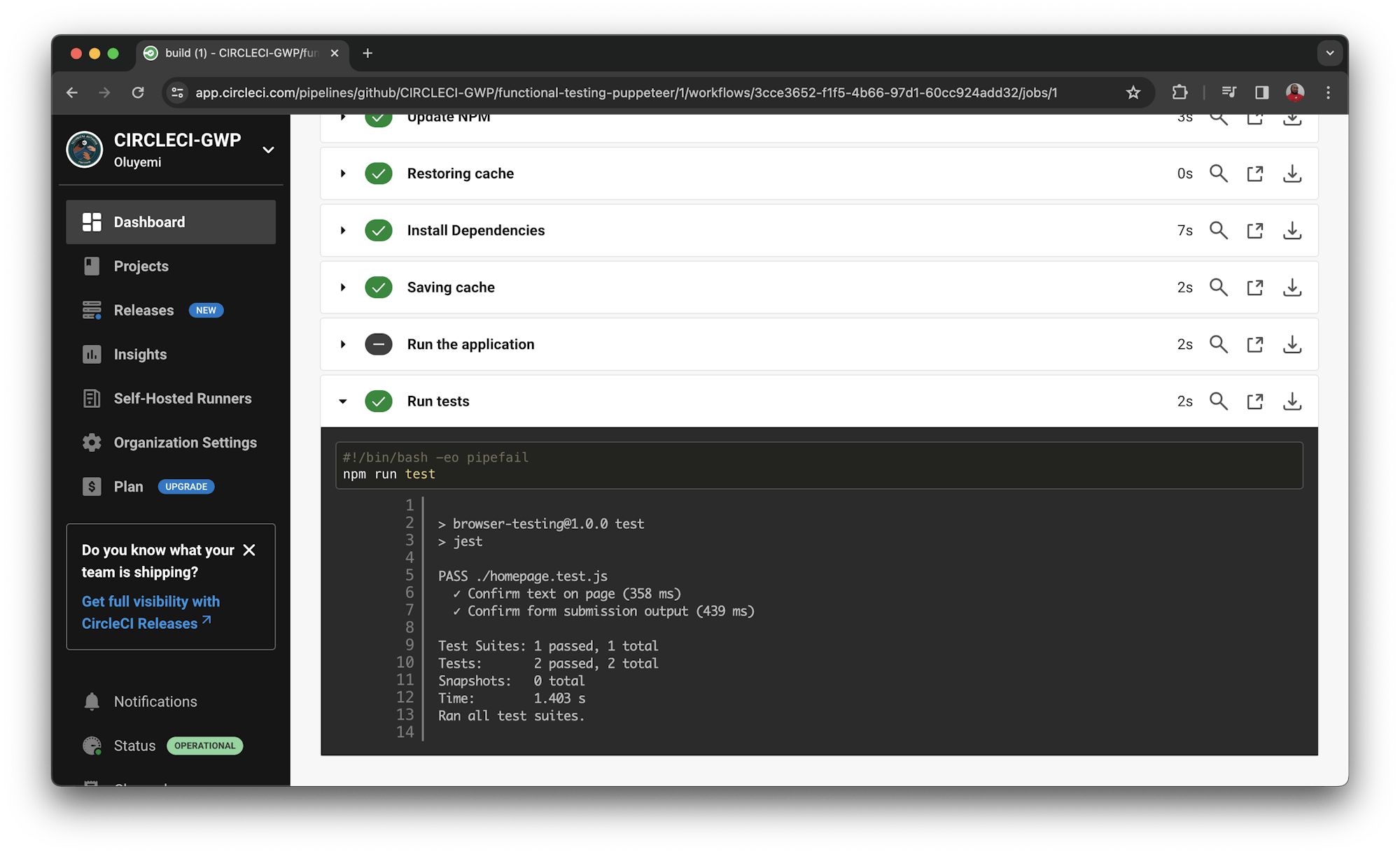 Build successful - CircleCI