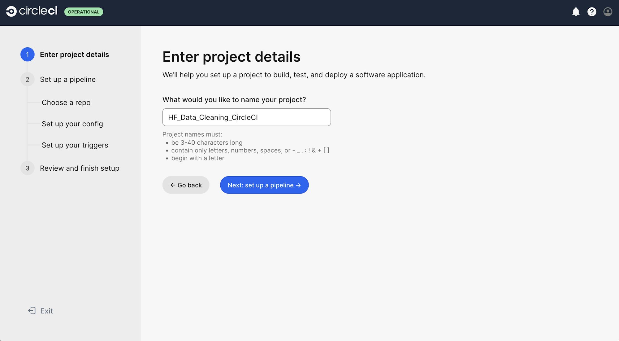 Add Project Name