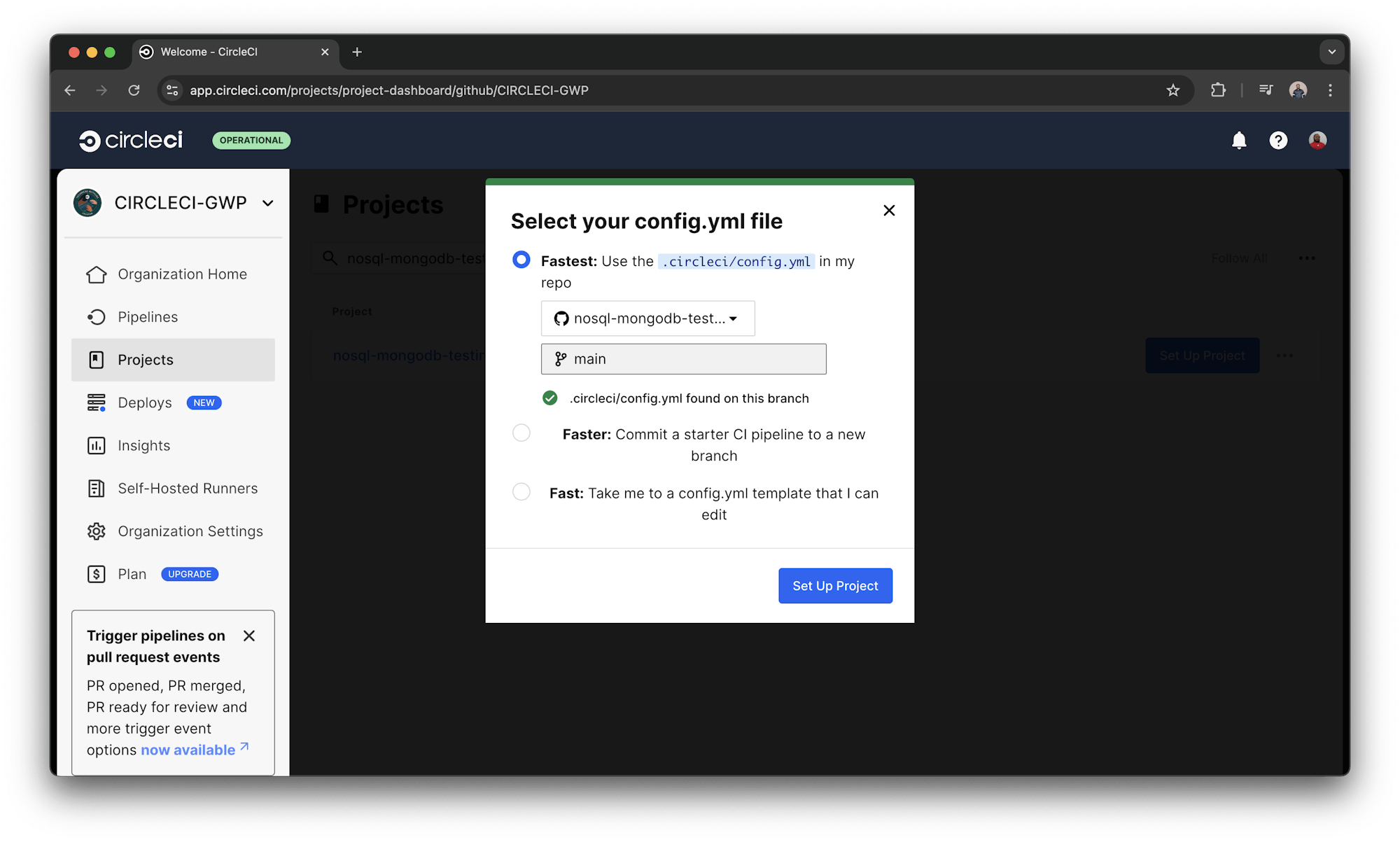 Set up project - CircleCI