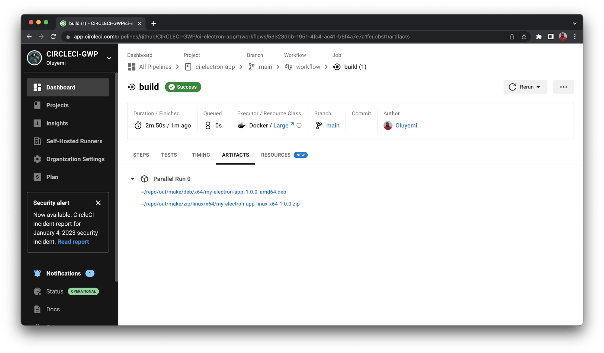 Download artifacts - CircleCI