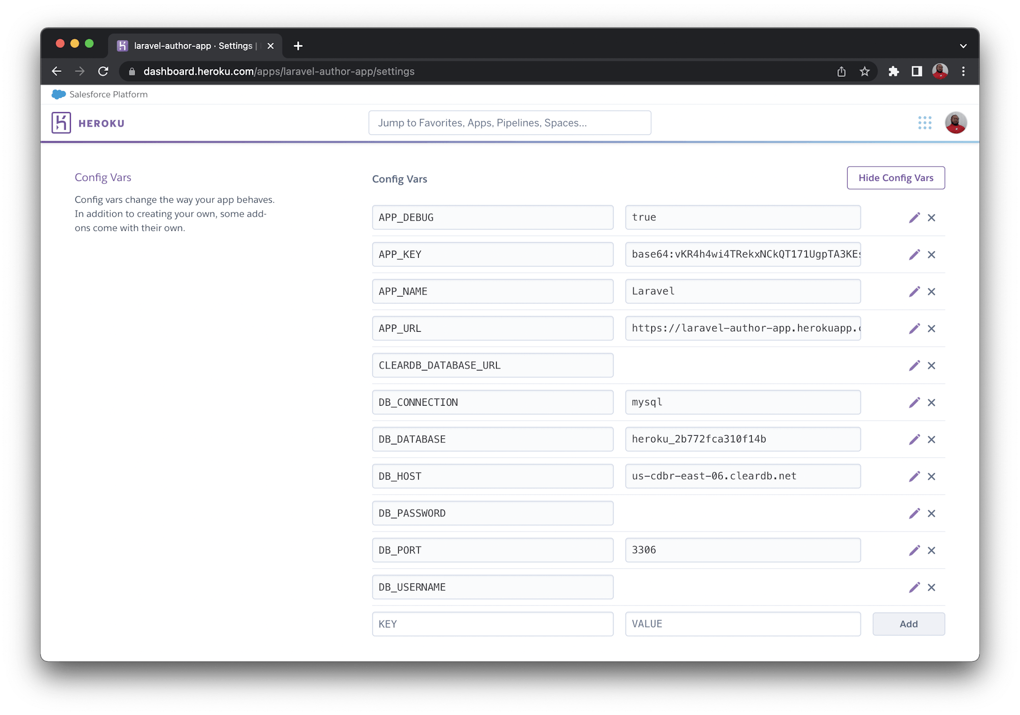 Create env variables