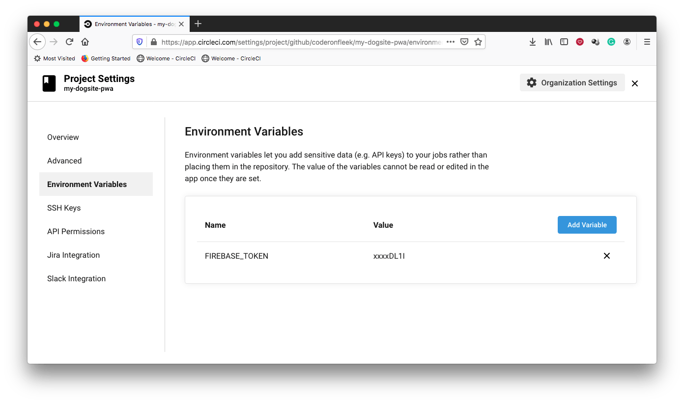 プロジェクトの設定