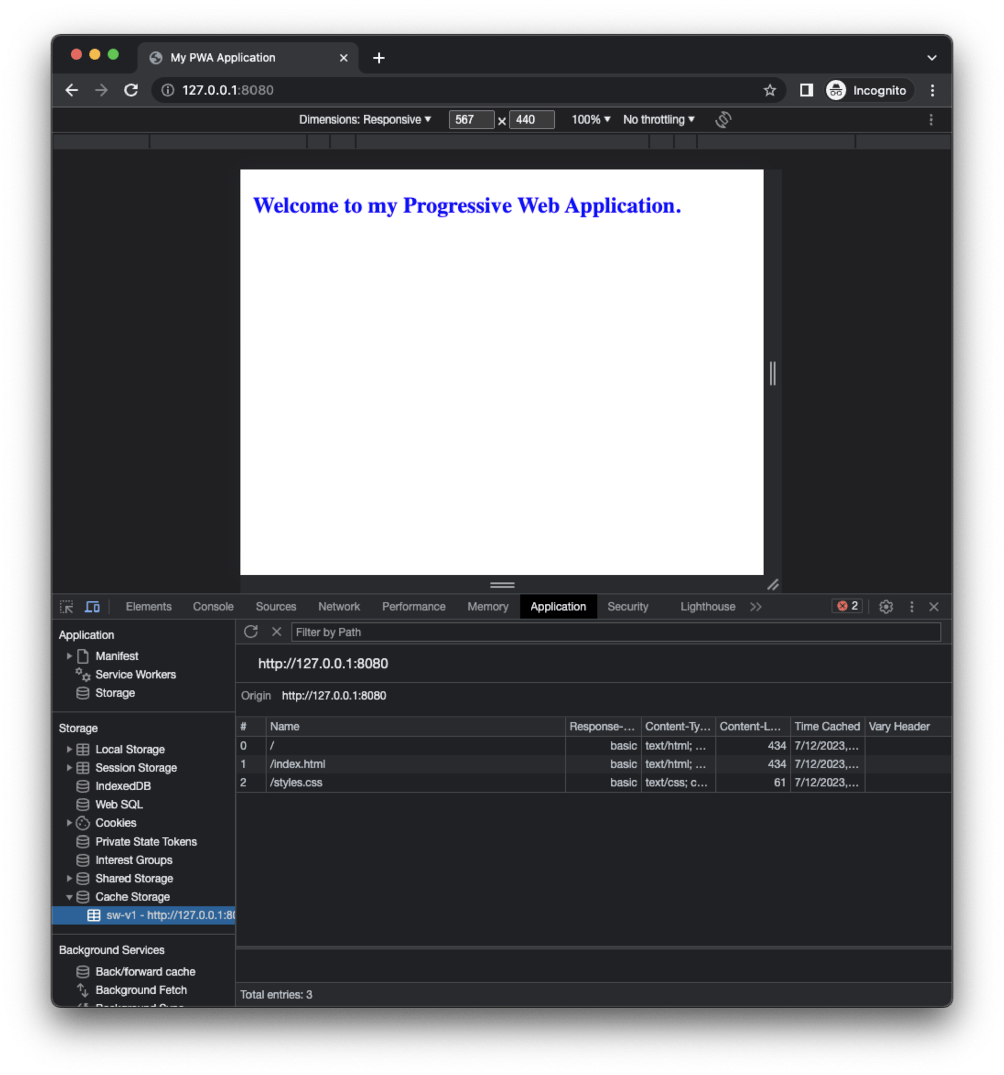 Service worker cache