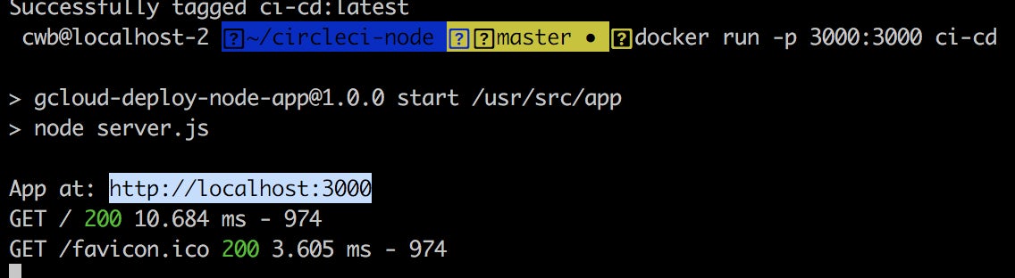 Dockerized application running