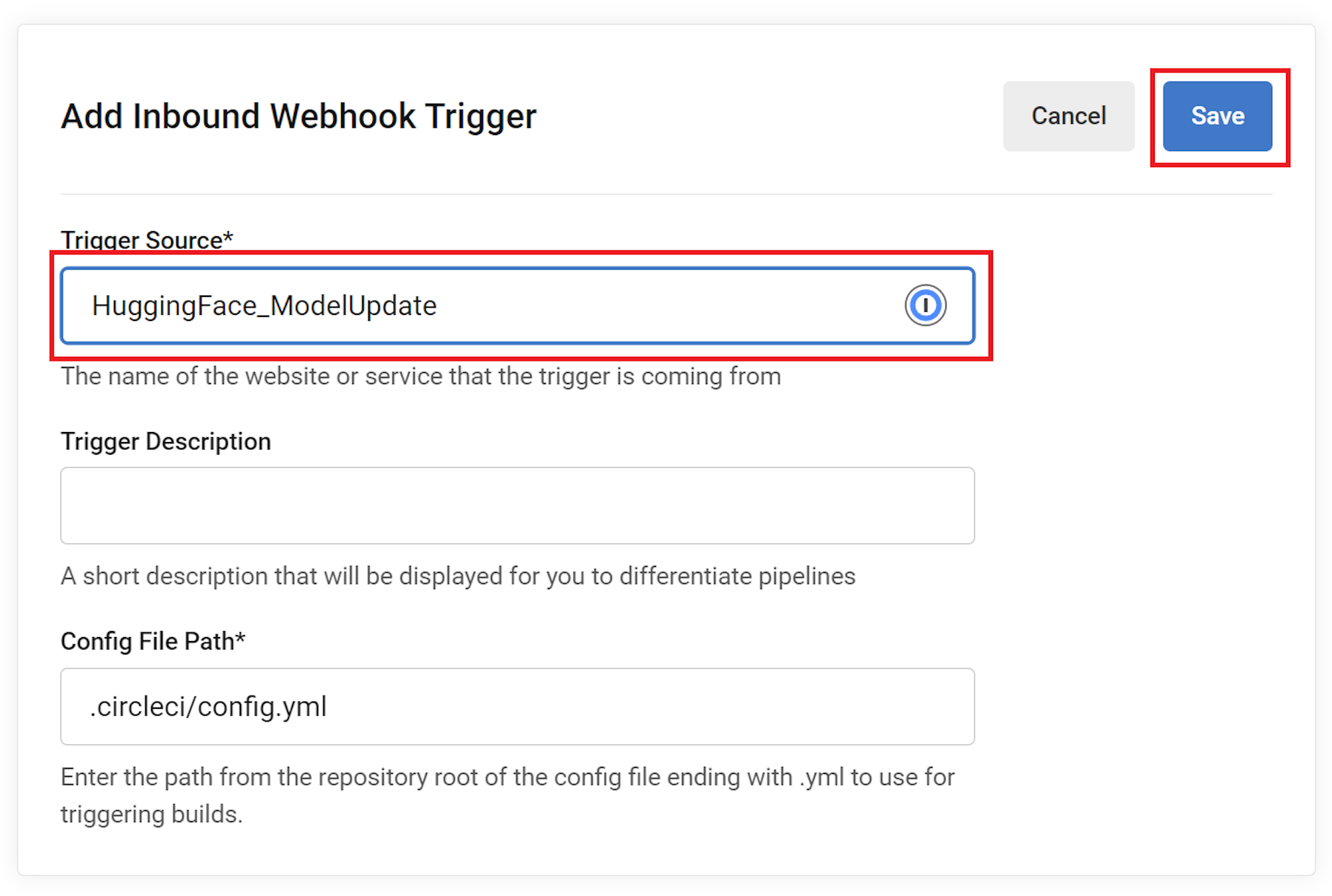 CircleCI: Add Inbound Webhook Trigger - Trigger Source