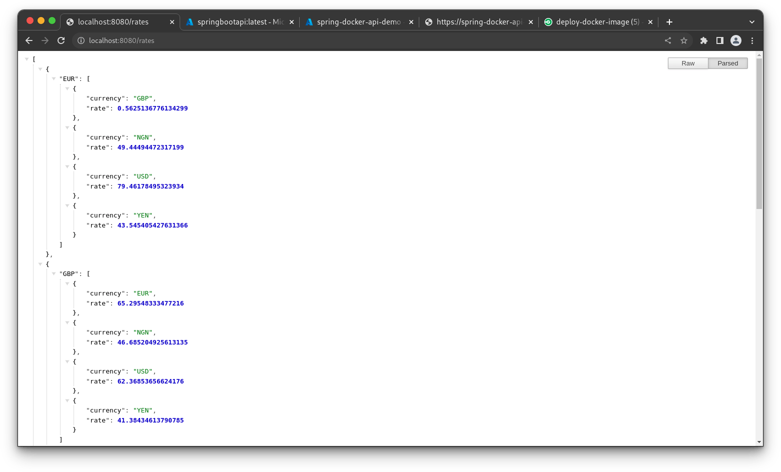Running application locally