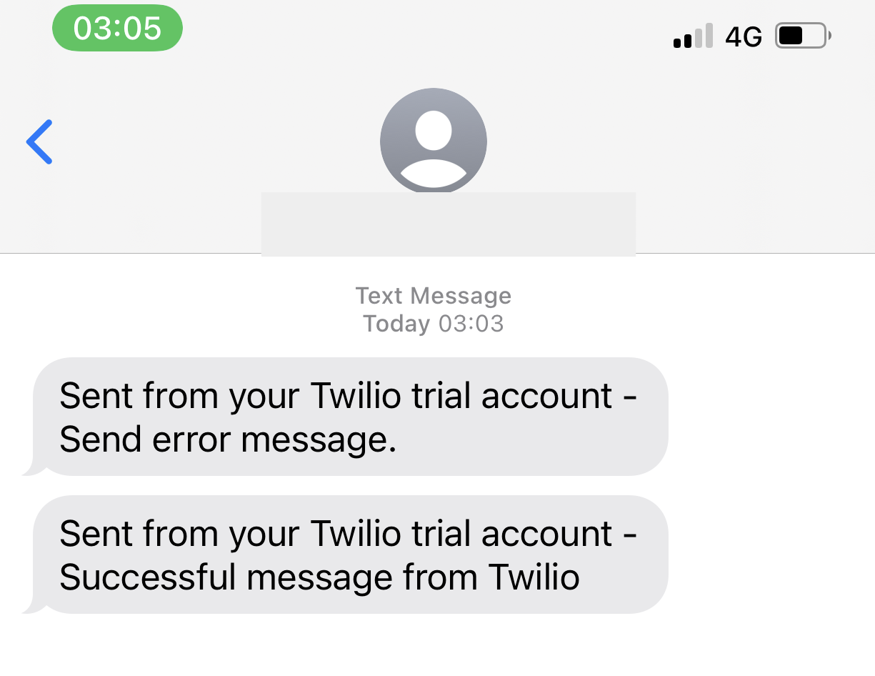 Twilio custom message