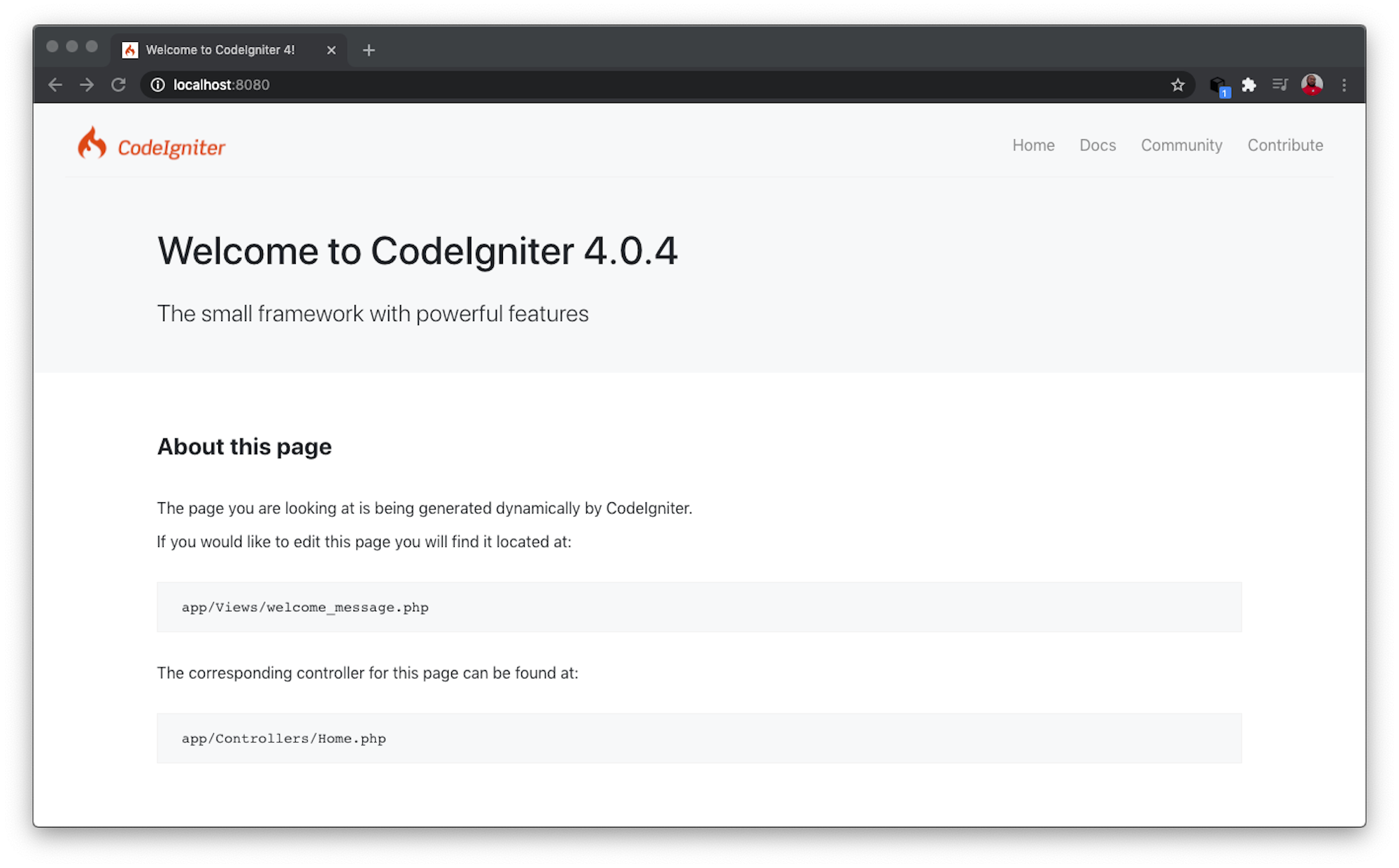 CodeIgniter Homepage