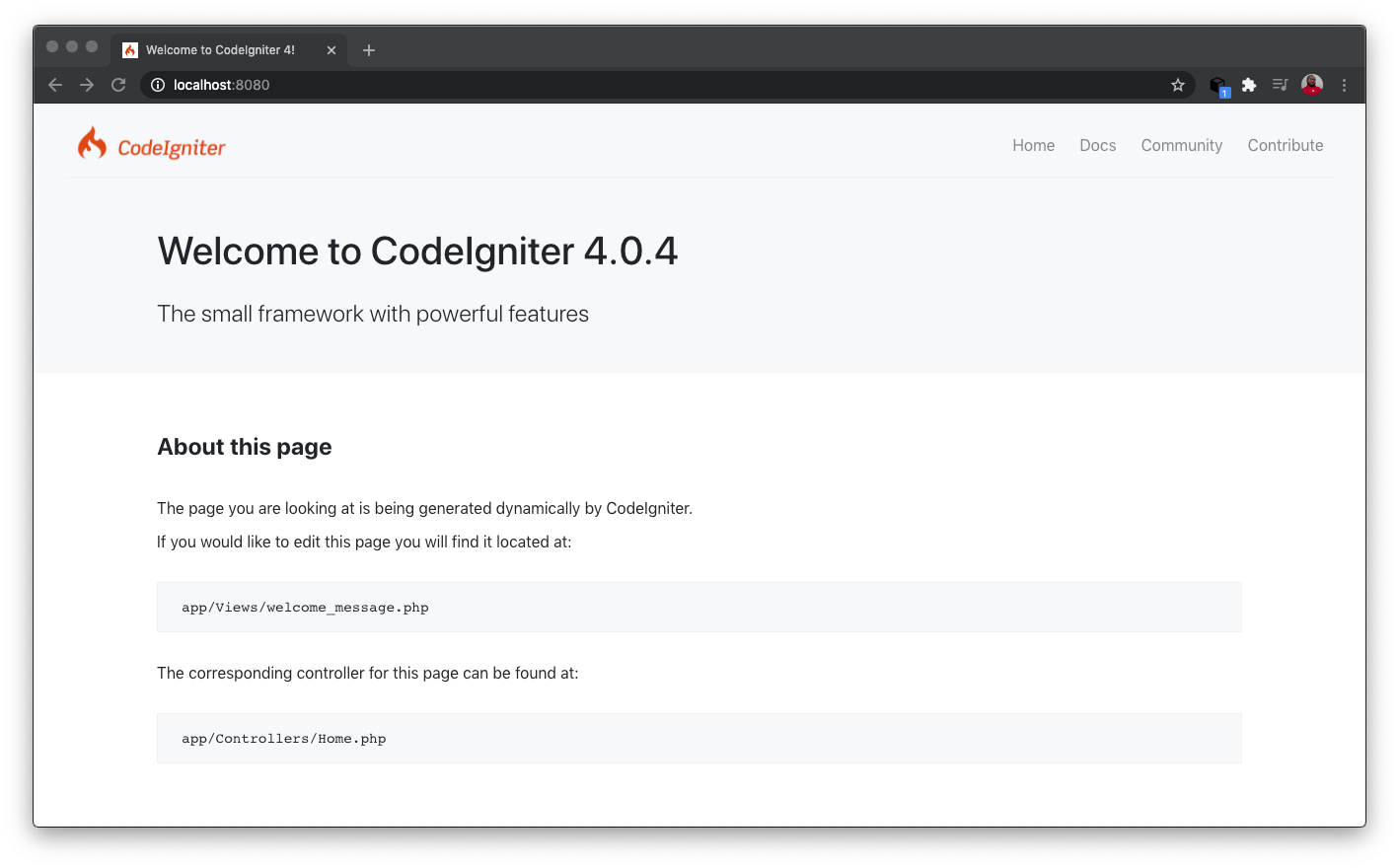 CodeIgniter Homepage