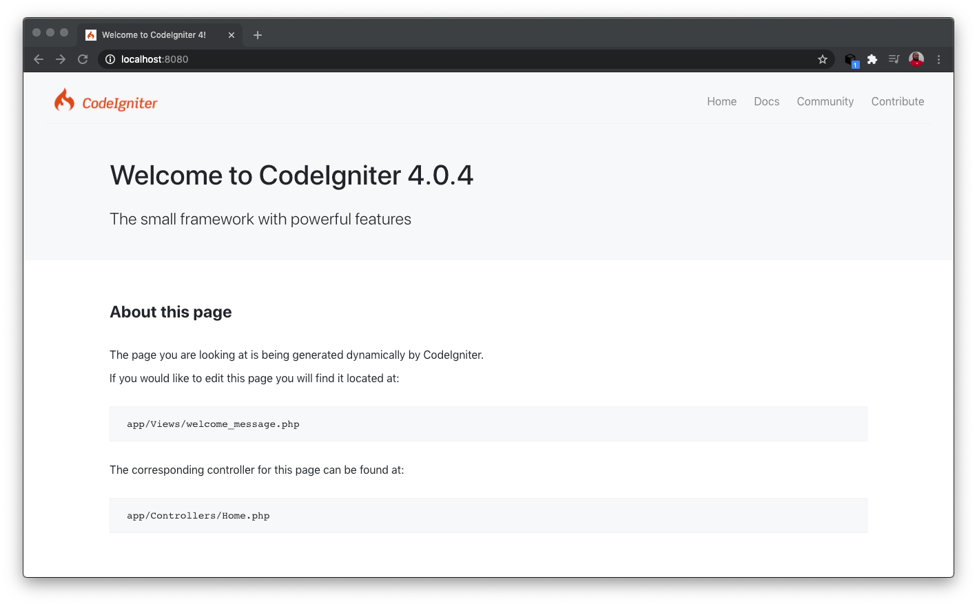 CodeIgniter Homepage