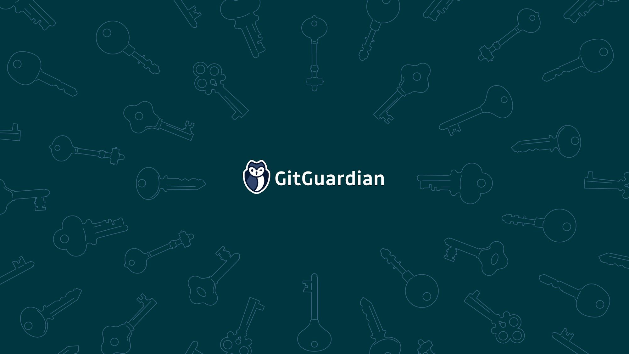 Stylized security keys surround the GitGuardian logo.