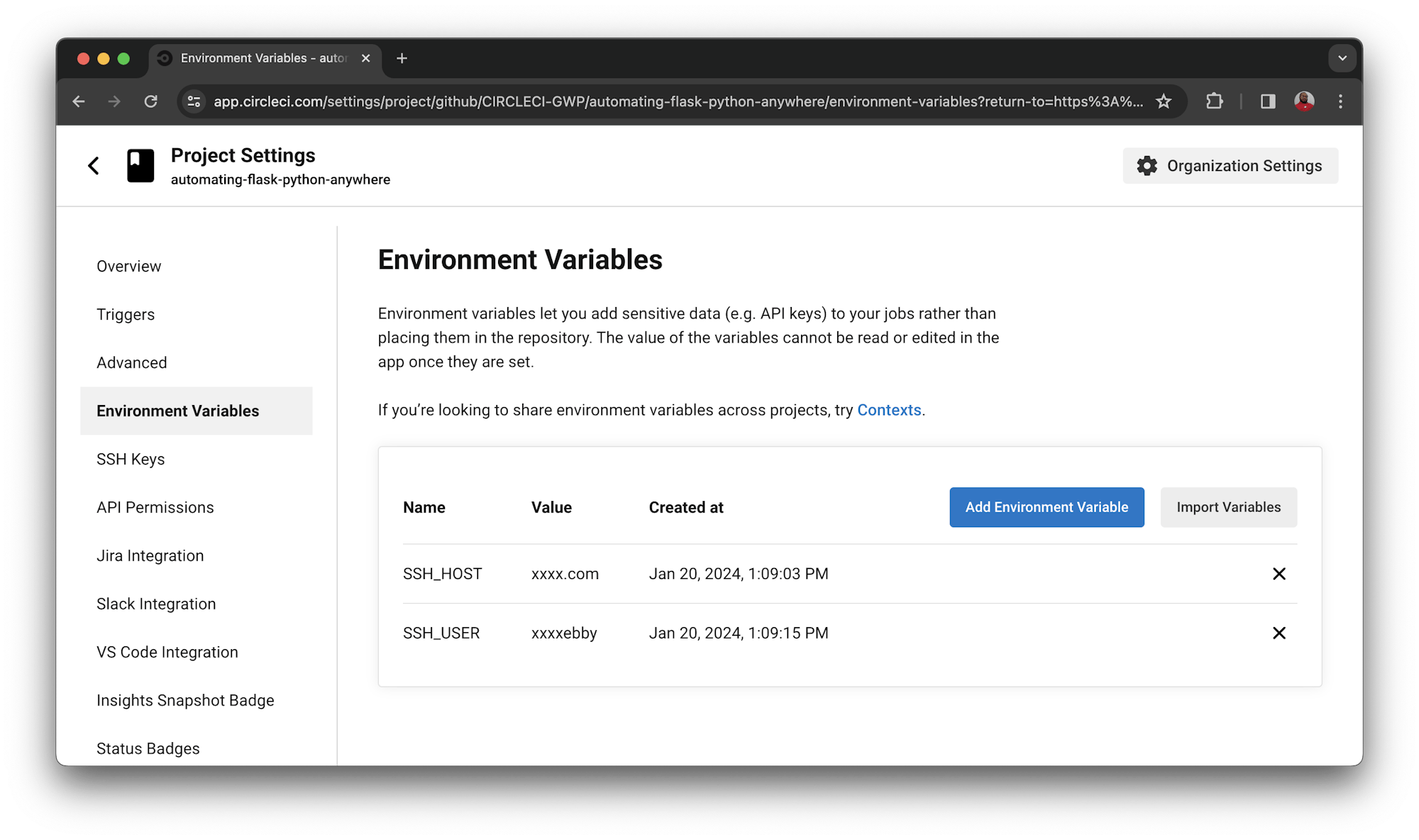 Declaring host and user