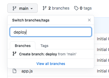 deploy branch - GitHub