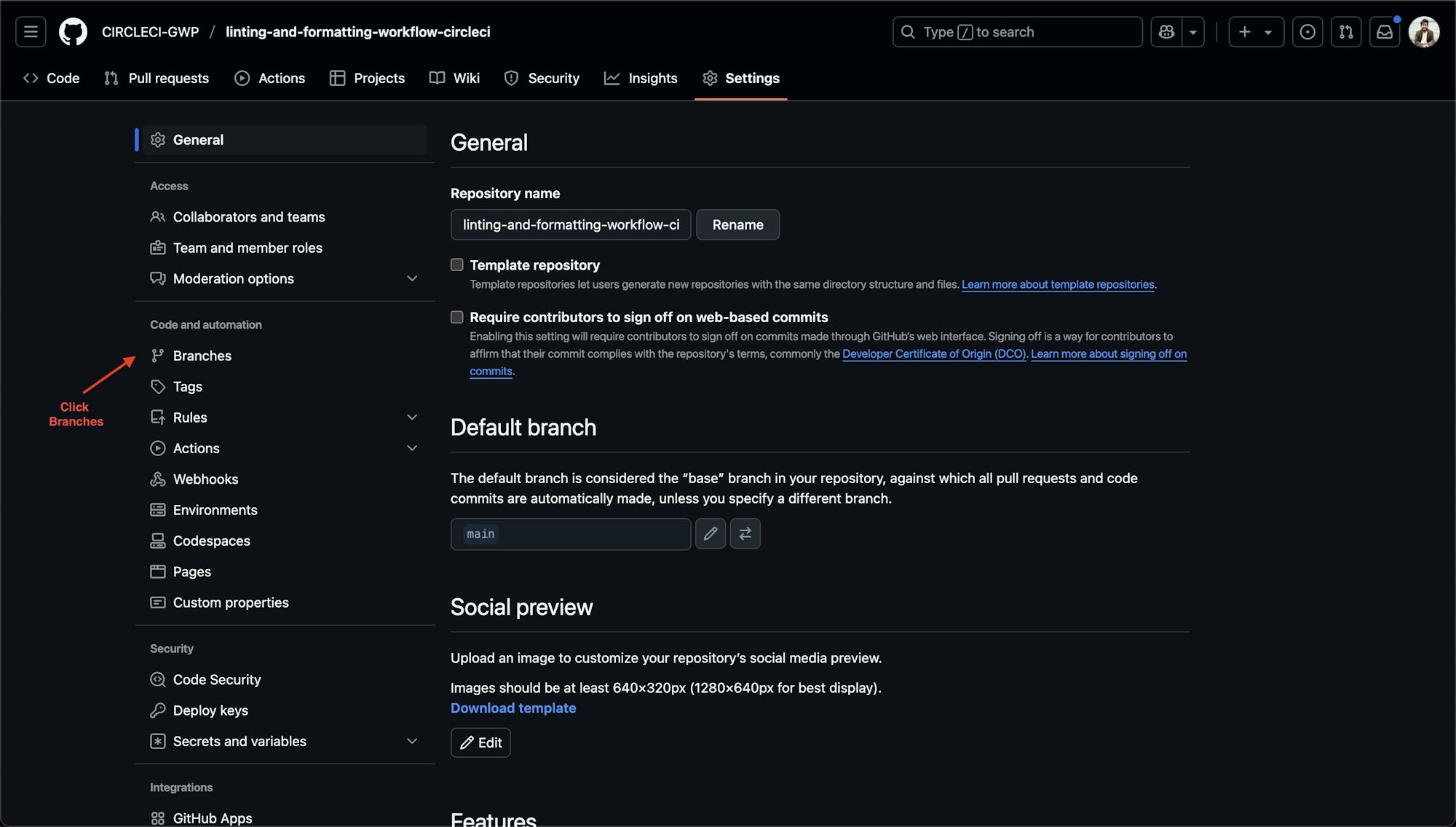 Code and automation section