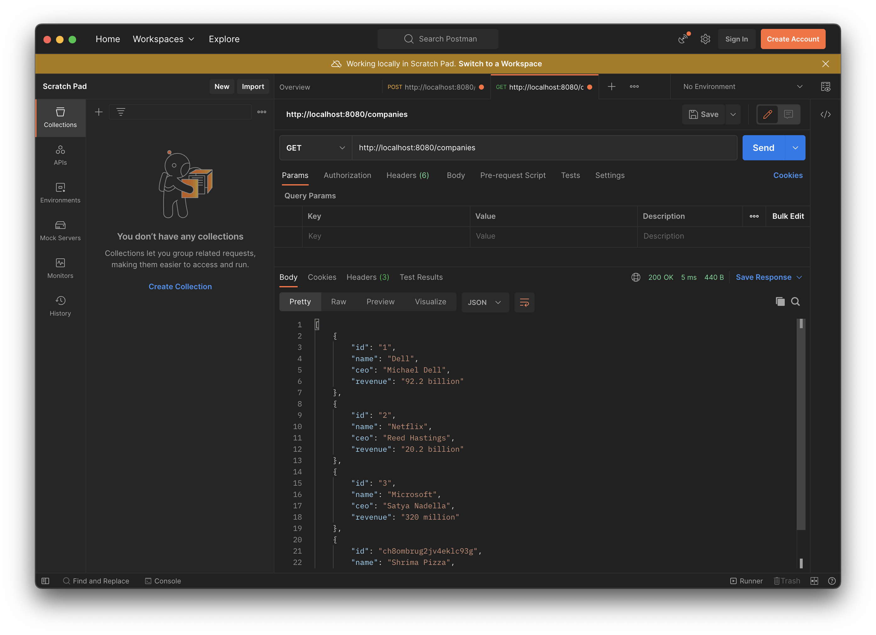Automate testing for Golang Gingonic RESTful APIs CircleCI