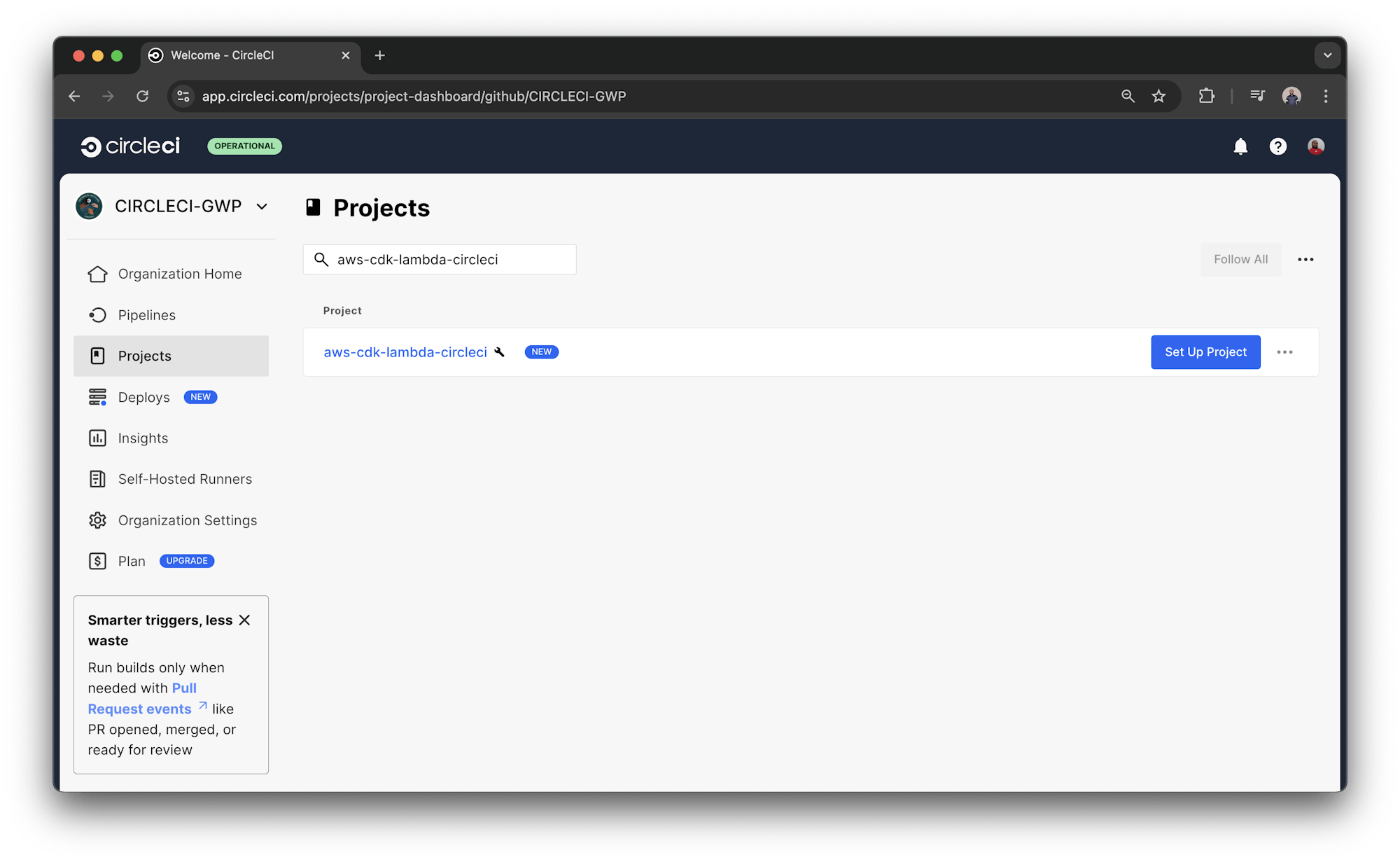 Circle CI set up project