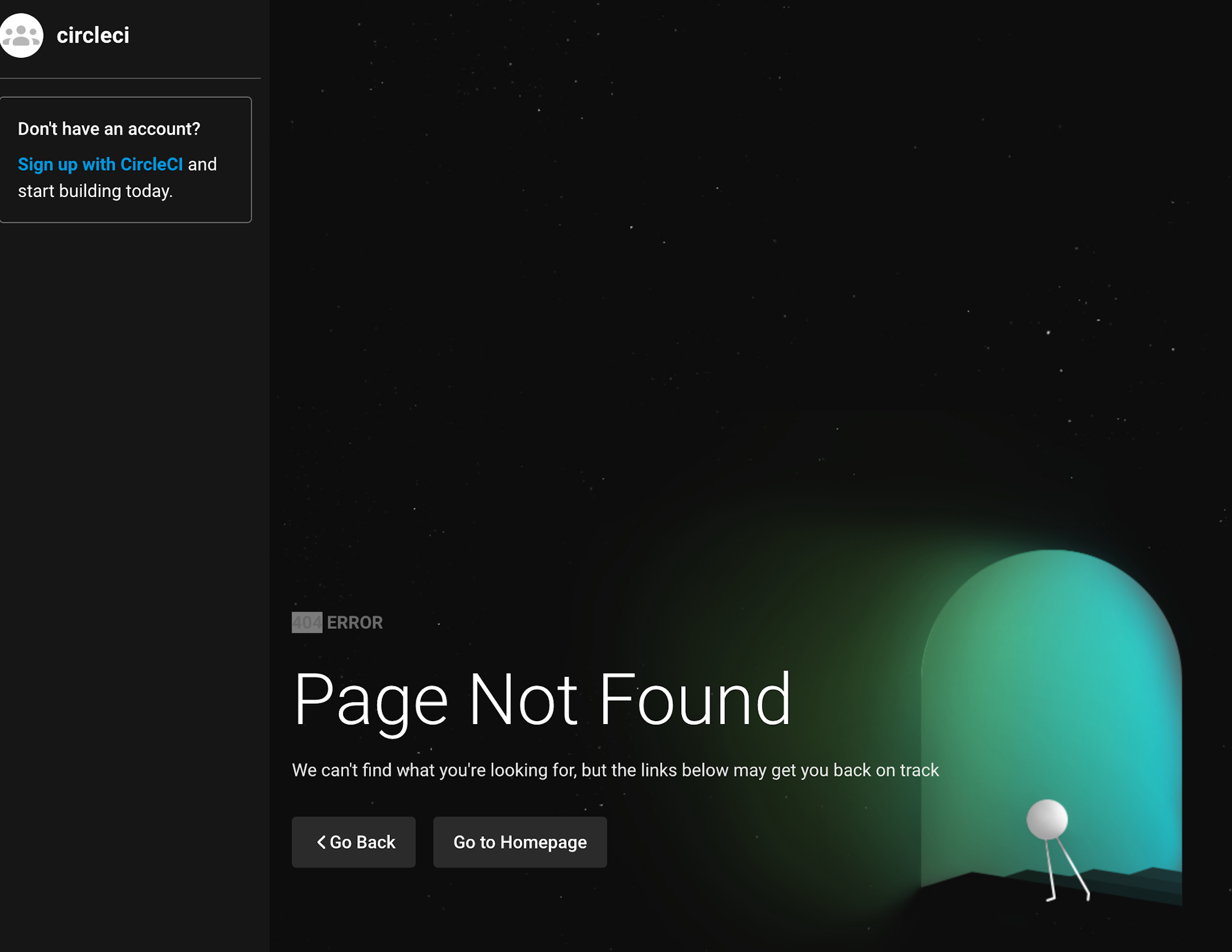 Screenshot of the 404 error displayed to unauthenticated or unauthorized users