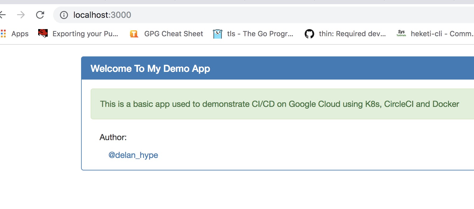 Project running locally