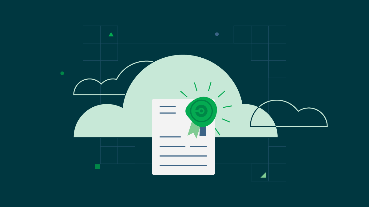 Stylized cloud showing a certificate-like document from CircleCI.