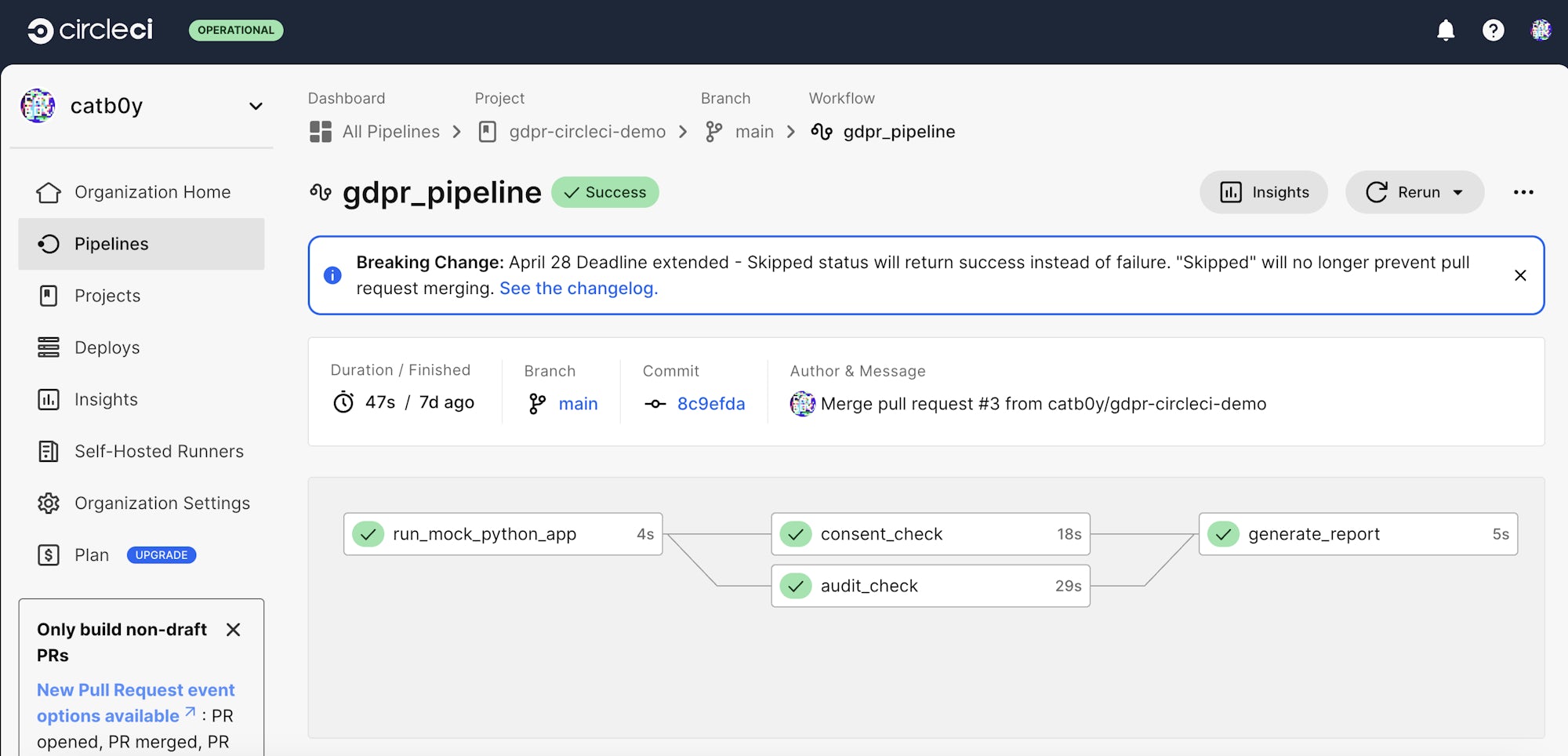 Automating GDPR compliance with CircleCI - basic checks