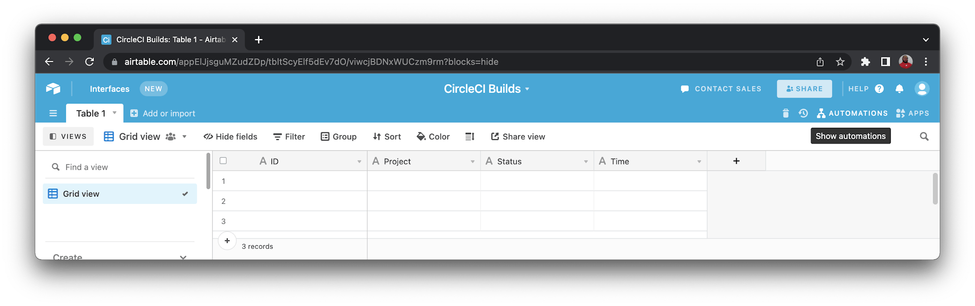 Click Automations - Airtable
