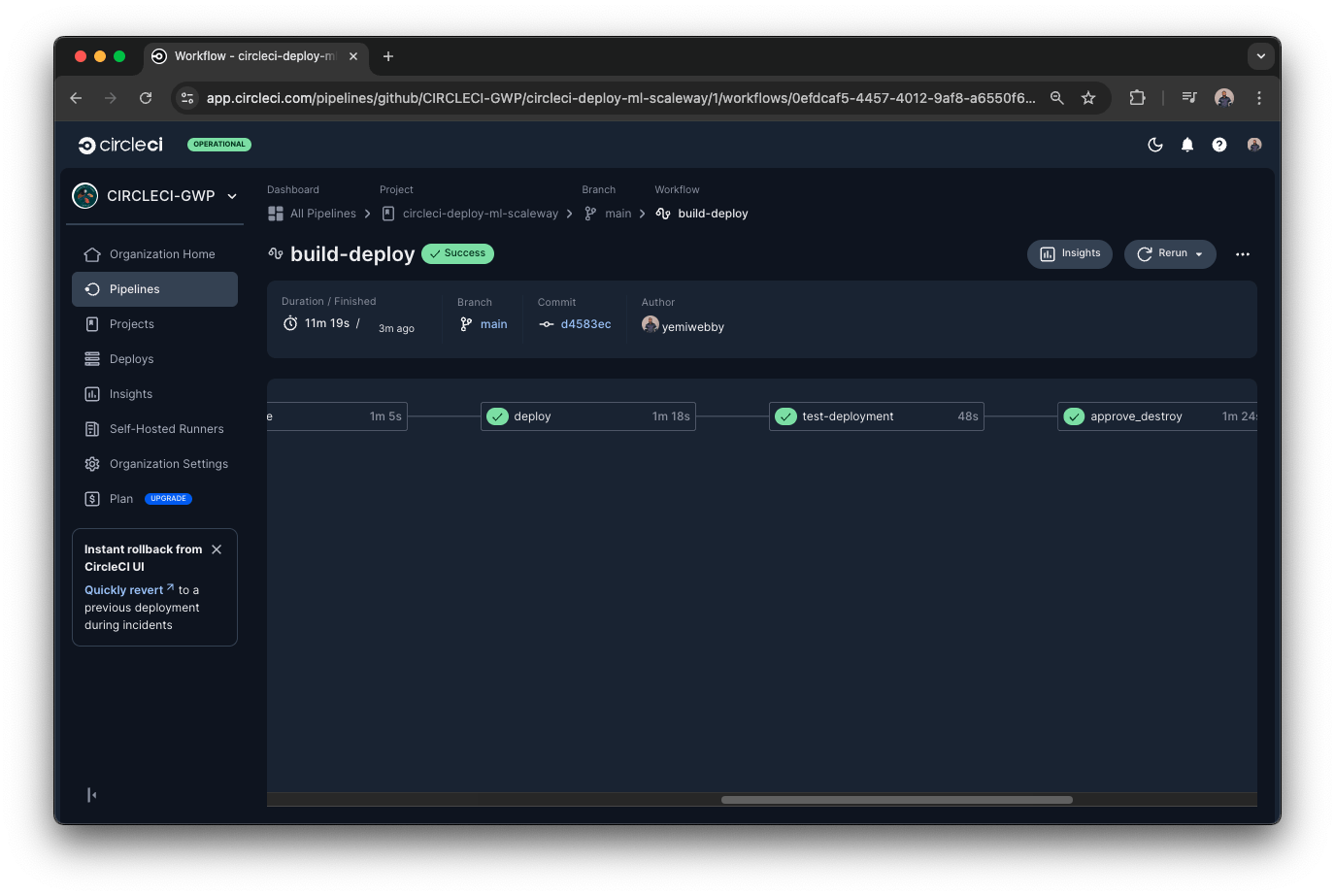 Destroy runner and clean up