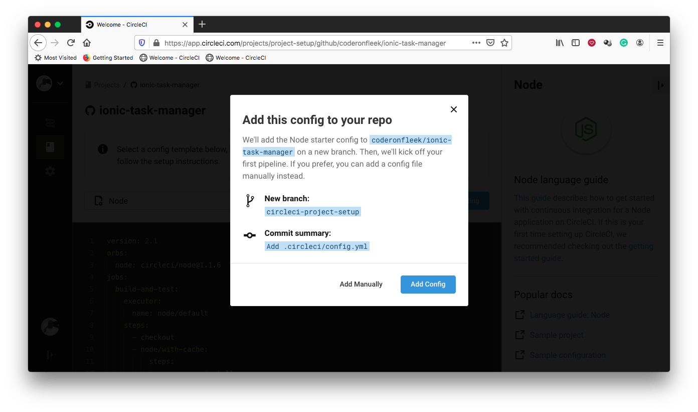 Start Building - Add manually