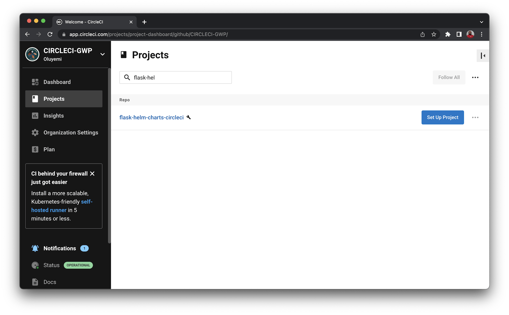 CircleCI set up project