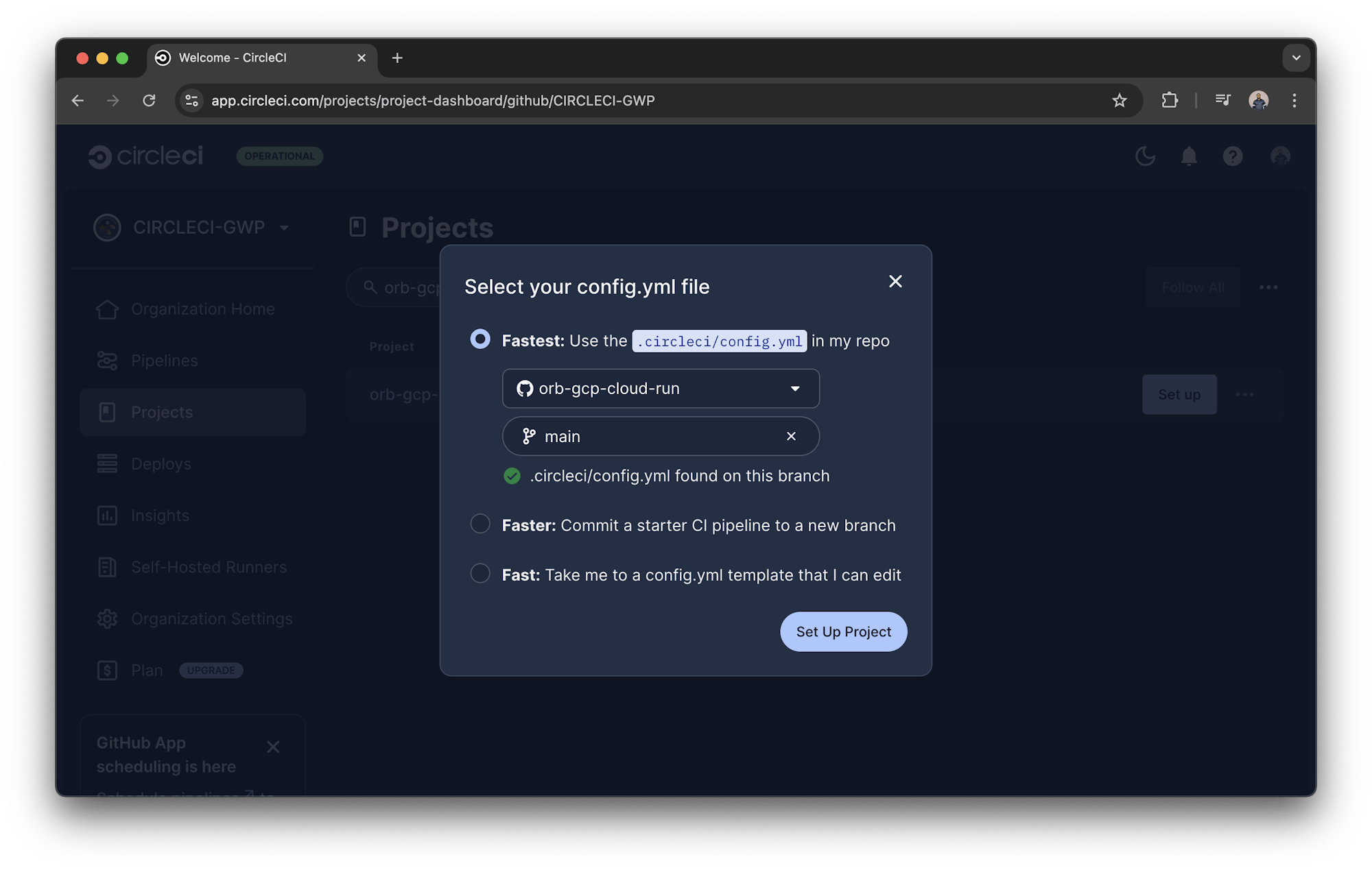 CircleCI set up project
