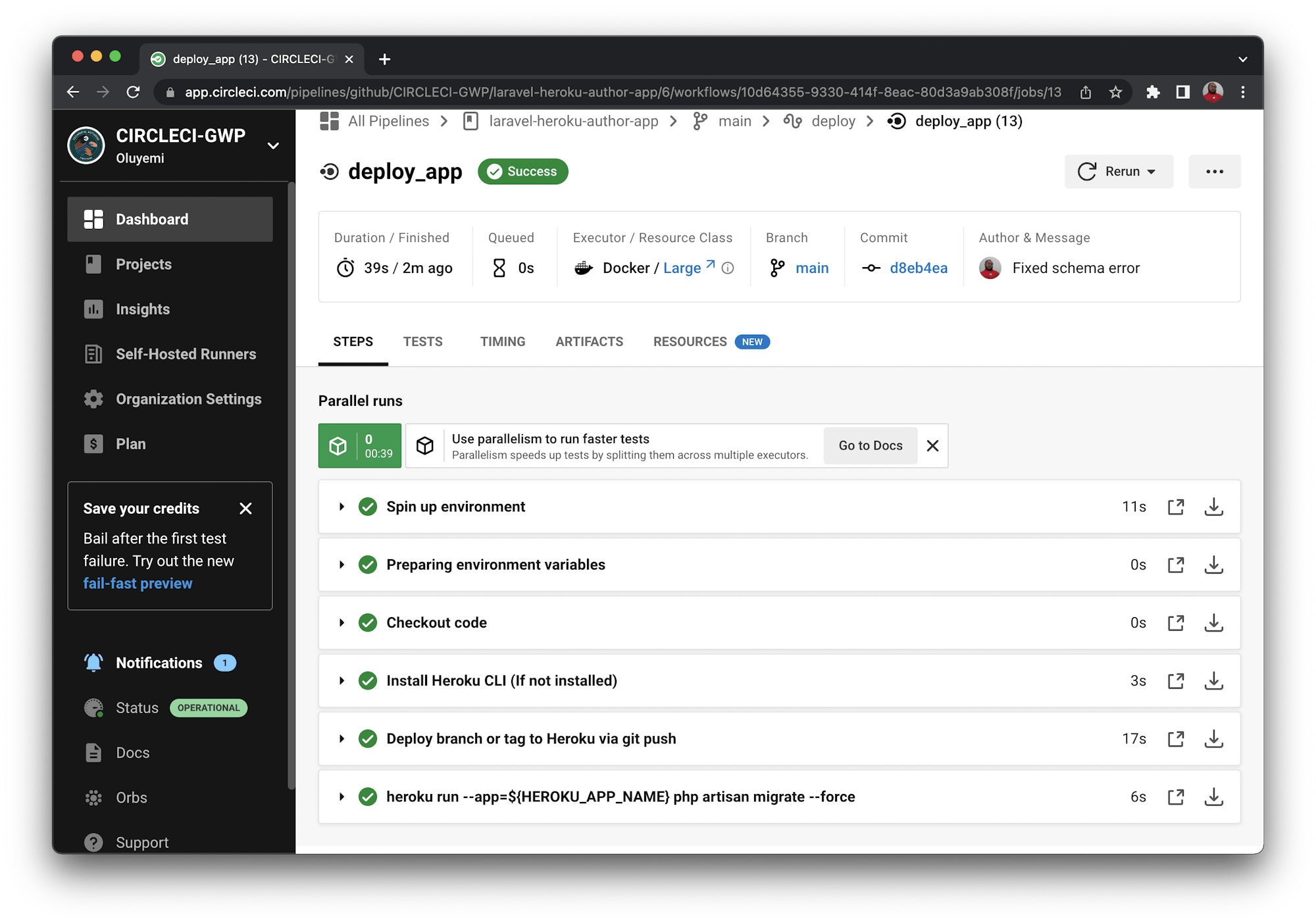 Pipeline ran successfully